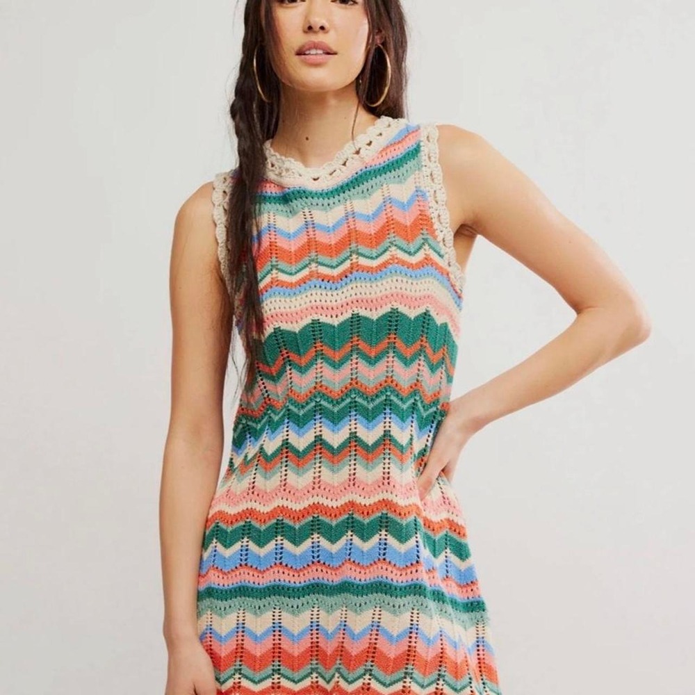 Free People Sandy Mae Crochet Mini Dress
